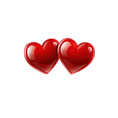 Two Shiny Red Hearts Intertwined - Symbol of Love and Romance