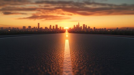 Naklejka premium Urban sunrise highway