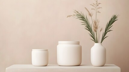 Minimalist Product Showcase with Elegant Natural Aesthetic in Soft Lighting