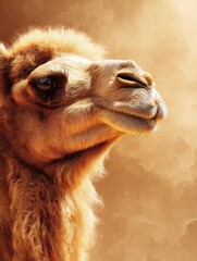 Obraz premium Camel Portrait with Golden Fur