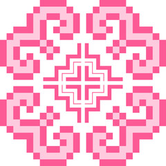 Hmong ethnic pattern designed in pink tones
