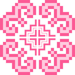 Hmong ethnic pattern designed in pink tones