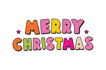 Merry Christmas Typography Art Design