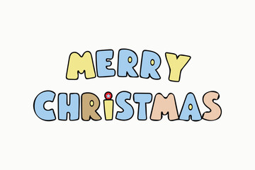Merry Christmas Typography Art Design