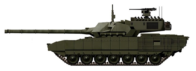 T-14 Armata tank modernization option with improved turret and 125mm gun © Tikros
