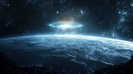 Fototapeta premium A mysterious energy-based lifeform hovering above a planet