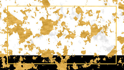 Elegant Gold and White Abstract Texture with Black Border Design