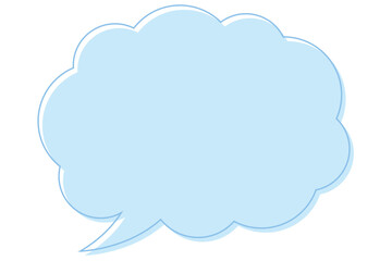 水色のモコモコふきだしのイラスト
