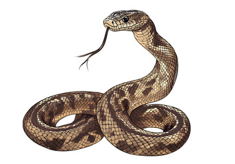 Cobra snake isolated on a transparent background