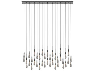 Soltaire black Linear Chandelier - Elegant Lighting Fixture Against black Background
