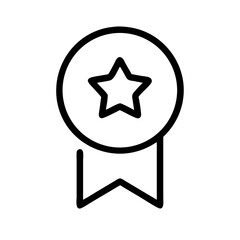 Obraz premium achievement badge vector icon for awards, certification and recognition flat stroke icon for apps and websites 
