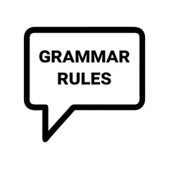 grammar rules icon featuring a speech bubble representing language, writing, and communication flat stroke icon for apps and websites
