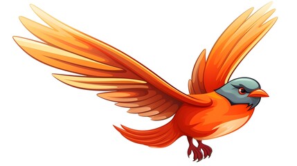 Obraz premium Cartoon Flying Bird Vector Illustration for Creative Design Projects