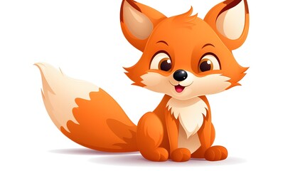 Obraz premium Adorable Cartoon Fox Vector Illustration for Children's Book Cover and Storybooks