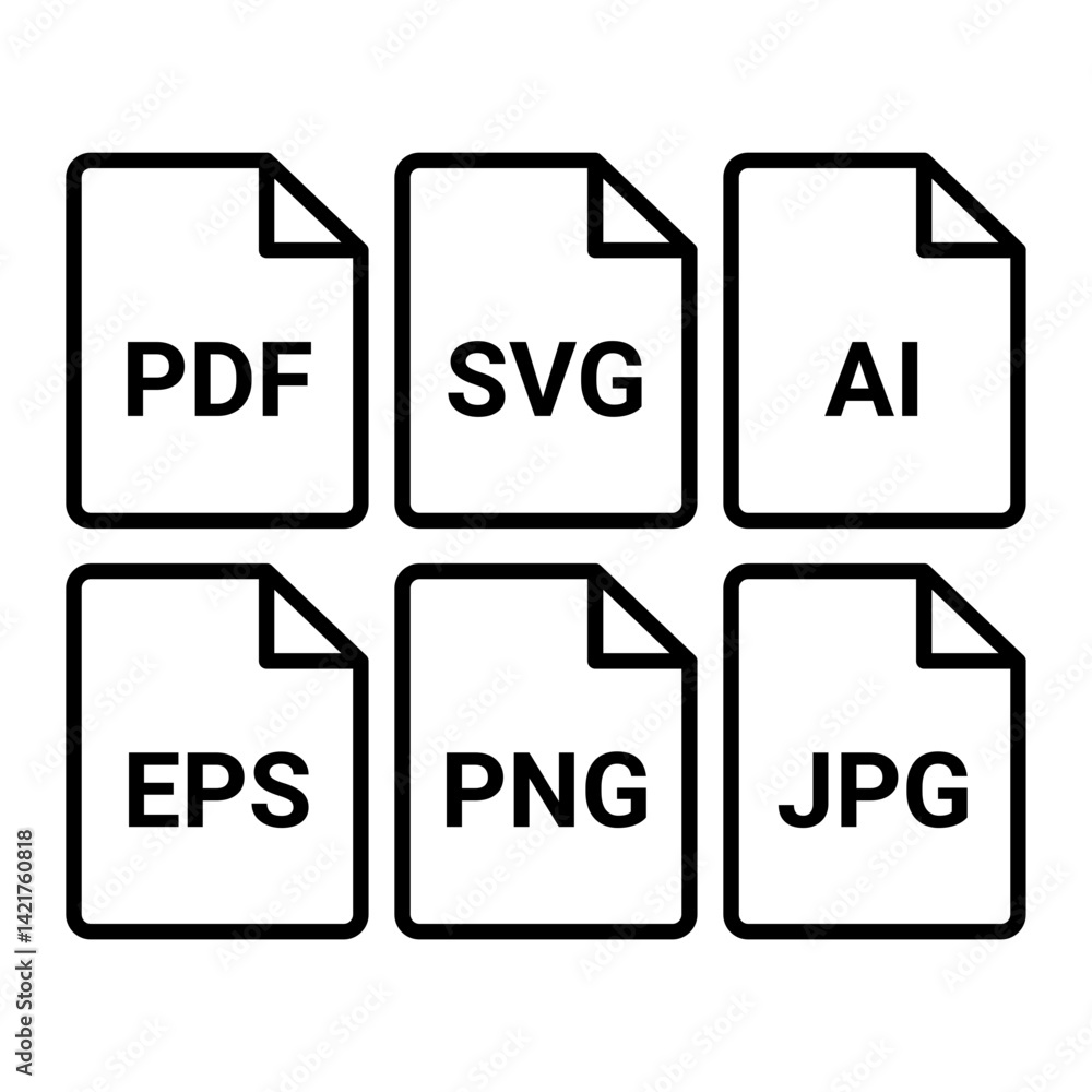 Poster pdf file icon representing digital documents, course materials, and file sharing flat stroke icon fo