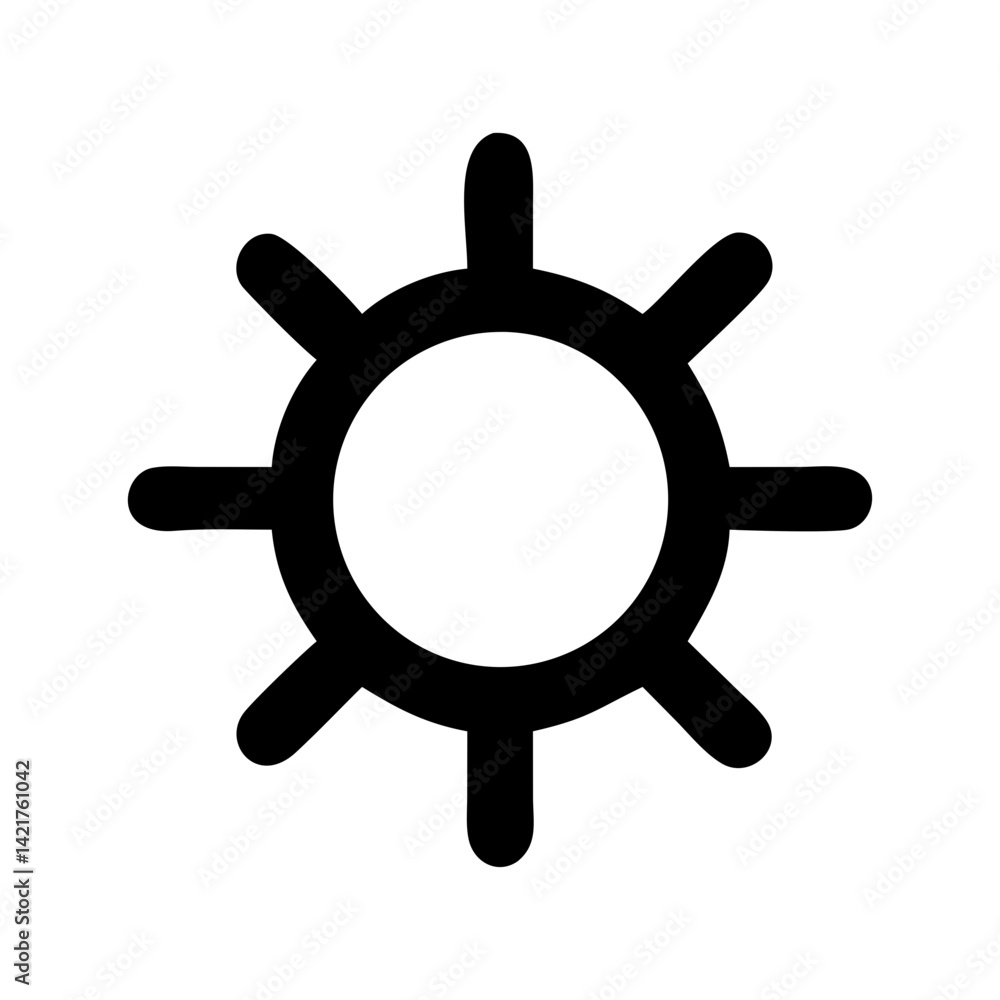 Aufkleber gear icon for settings, customization, and system configuration flat stroke icon for apps and websit