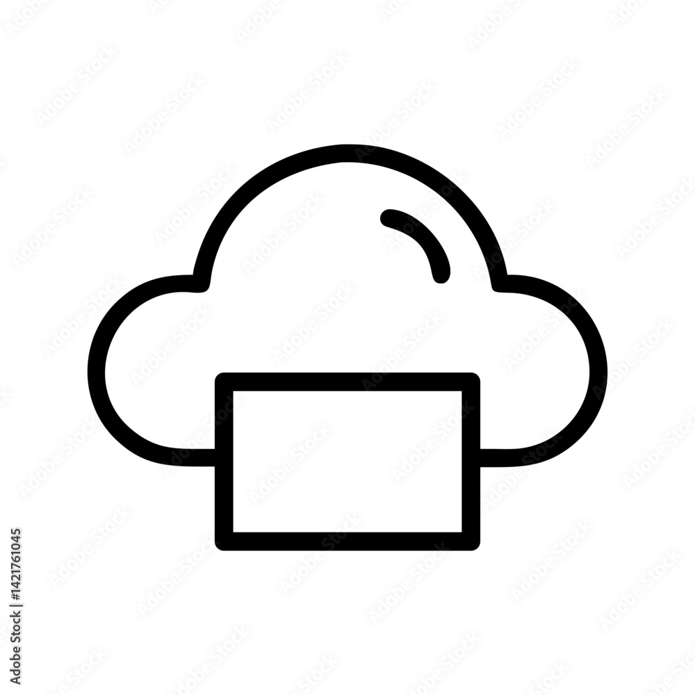 Poster screen sharing icon with display symbol for virtual collaboration and online meetings flat stroke ic