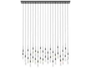 Soltaire black Linear Chandelier - Elegant Lighting Fixture Against white Background
