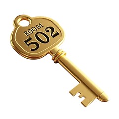 Golden Room 502 Key on White Luxury Hotel Access