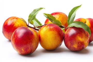 Nectarine on White Background