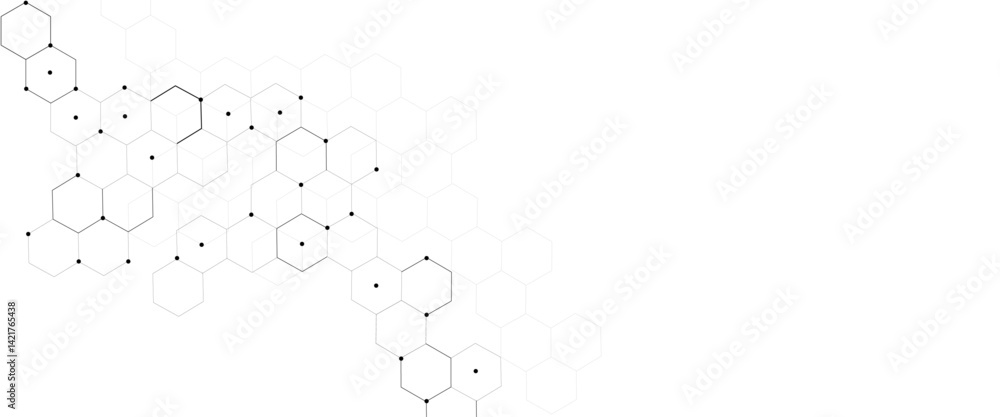 Aufkleber Vector hexagons pattern. Geometric abstract background with simple hexagonal elements. Medical, technology or science desig