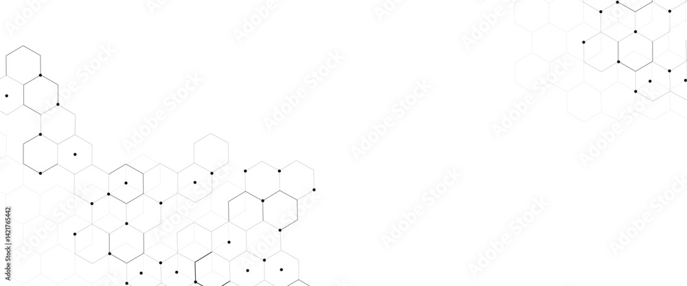 Poster Vectors Geometric abstract background with simple Hexagon elements. Vector illustration for medicine, technology or science design