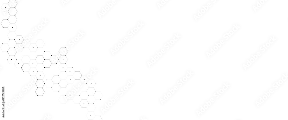 Poster Vectors Geometric abstract background with simple Hexagon elements. Vector illustration for medicine, technology or science design