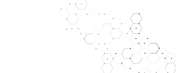 Vector hexagons pattern. Geometric abstract background with simple hexagonal elements. Medical, technology or science design