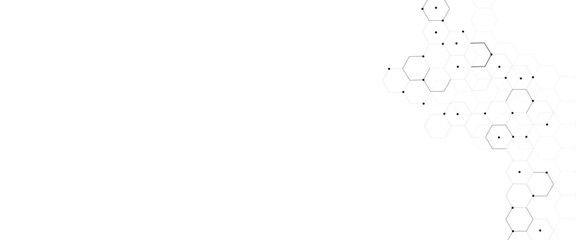 Vector hexagons pattern. Geometric abstract background with simple hexagonal elements. Medical, technology or science design