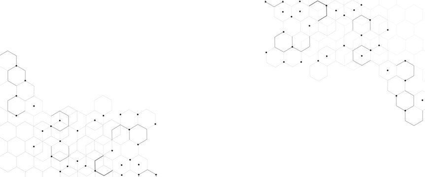 Vector hexagons pattern. Geometric abstract background with simple hexagonal elements. Medical, technology or science design