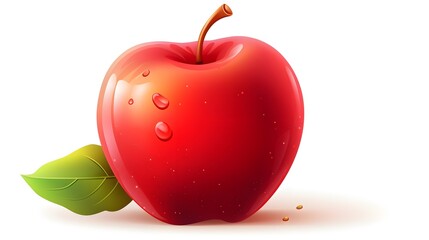 Red Apple Vector Illustration: Healthy and Sweet Fruit for Designs