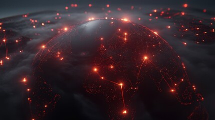 Abstract globe with glowing connections representing cross-border collaboration