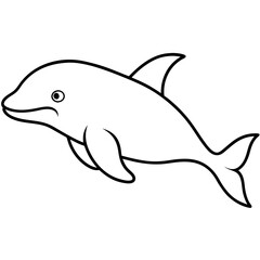 Beluga Whale in One Line Vector Design
