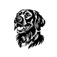 Obraz premium Sparkling Golden Retriever Dog Profile, Artistic Digital Pet Portrait