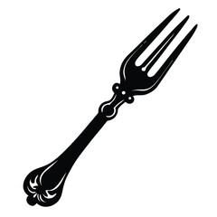 Camouflage Fork Silhouette Vector – Creative Cutlery and Kitchen Tool Illustration