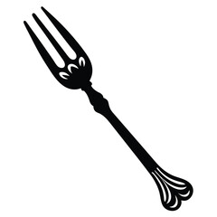 Camouflage Fork Silhouette Vector – Creative Cutlery and Kitchen Tool Illustration
