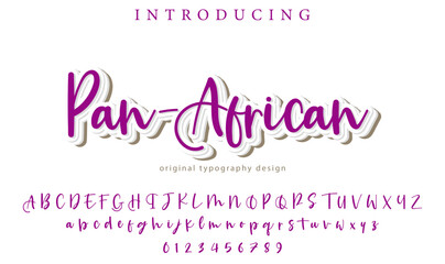 Pan-African Font Stylish brush painted an uppercase vector letters, alphabet, typeface