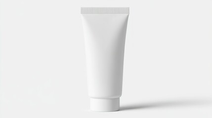 A white tube for cosmetic products is shown on a surface