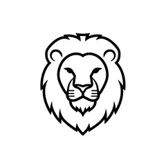 Fototapeta premium Stylized Lion Head Line Art Majestic and Minimalist Design