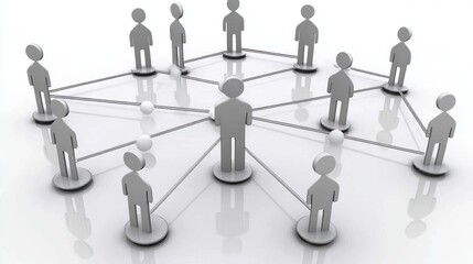 Connected network nodes symbolizing teamwork and strong communication in a digital environment