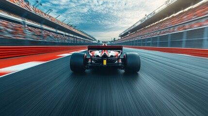 Formula 1 Race Car Speed Blurred Motion on Track