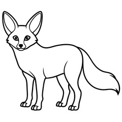 Elegant Fennec Fox One-Line Vector Art
