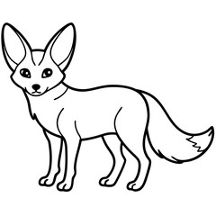 Elegant Fennec Fox One-Line Vector Art