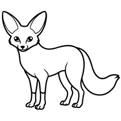Elegant Fennec Fox One-Line Vector Art