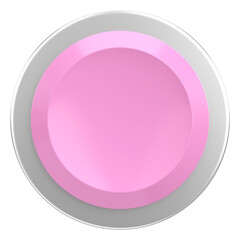 Circle button. Price tag. 3D illustration.