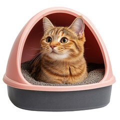 Cat litter box isolated on transparent background.