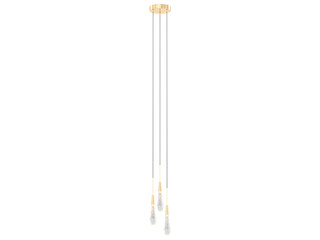 Soltaire gold Round Chandelier three light- Elegant Lighting Fixture Against white Background