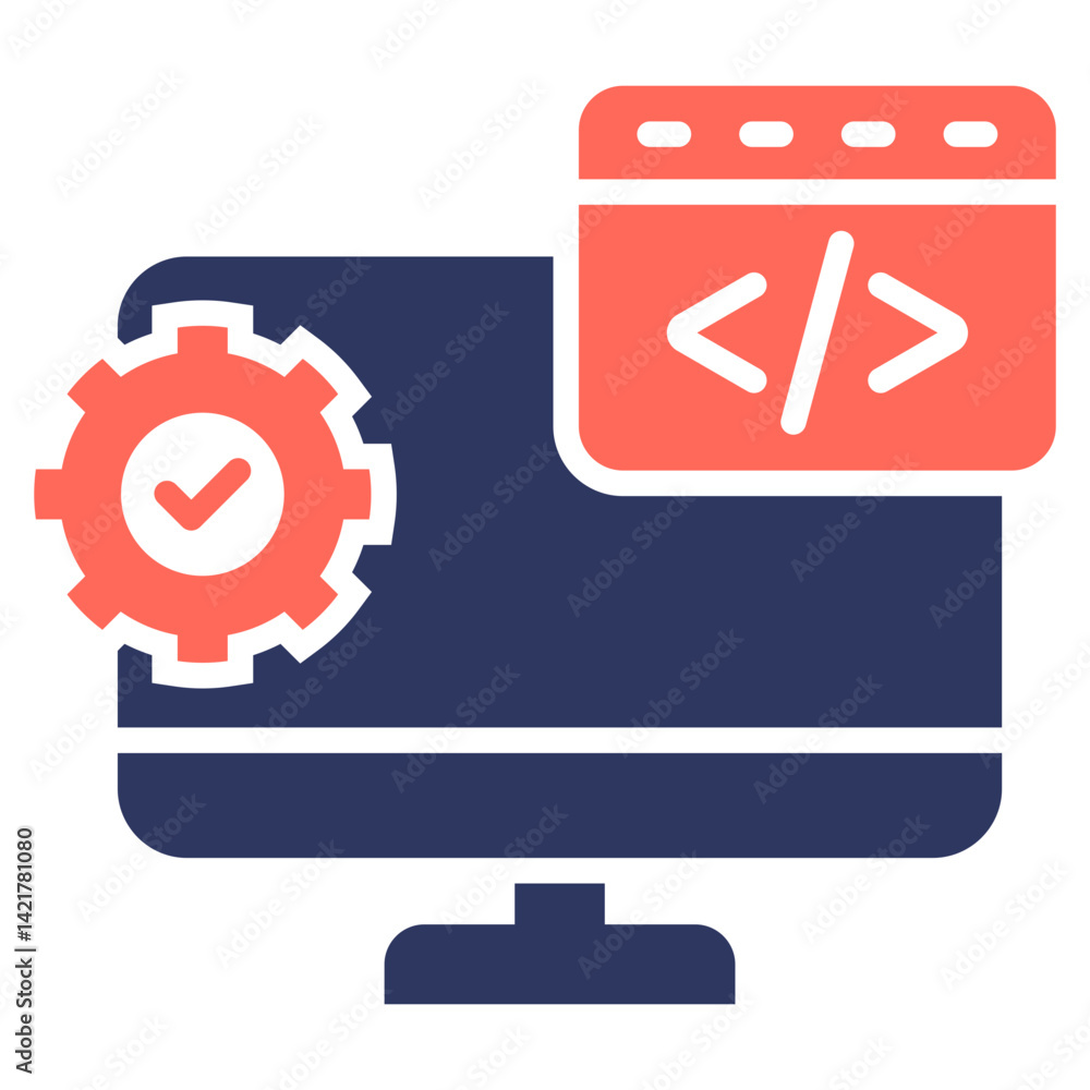Wall mural web programming icon
