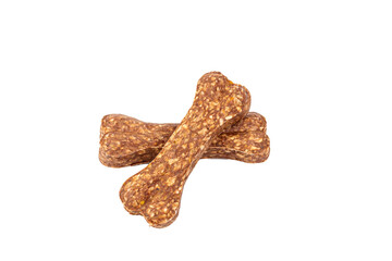 Dog food isolated on white background. Dog bone. Pet food.