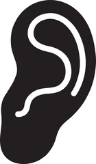 Ear icon black silhouette vector isolated illustration